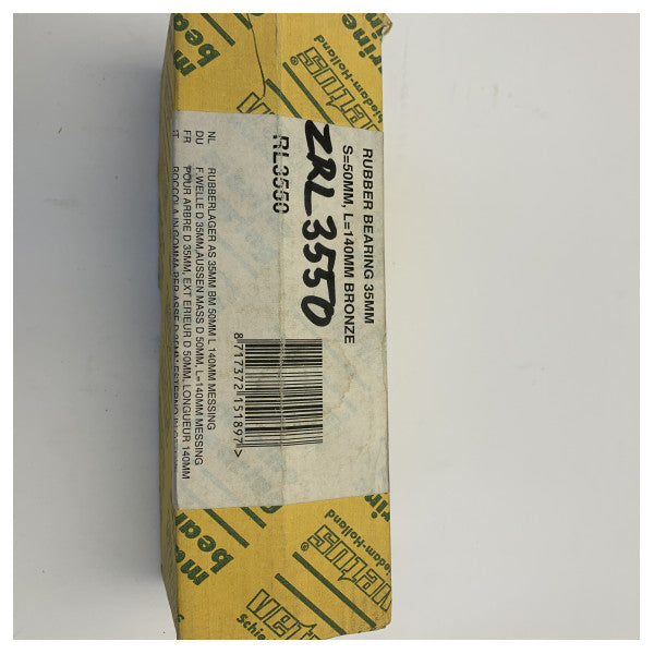 VETUS water-lubricated rubber bearing with brass outer casing 35mm x 50mm x 140mm RL3550 