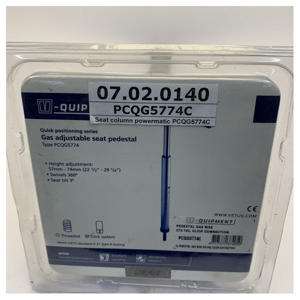 Vetus PCQG5774T Бързо позиционираща се стойка за стол с газова пружина 570-740 mm 