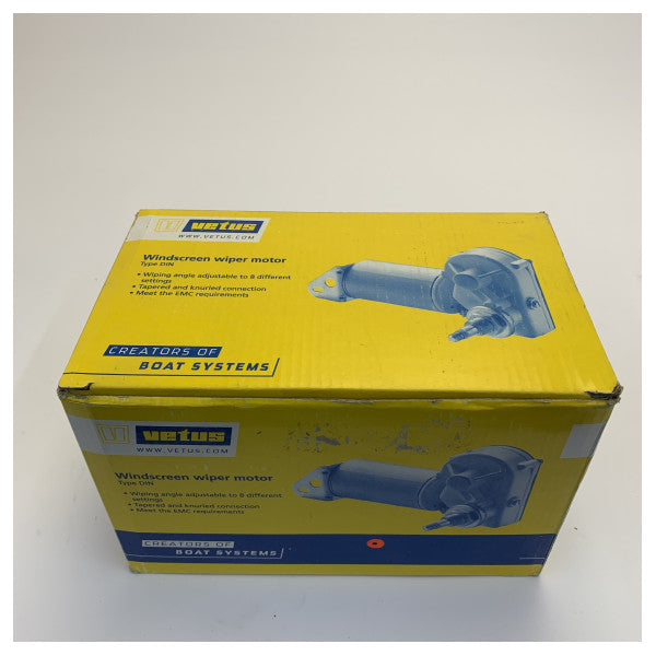 Vetus DIN1225 Windscreen Wiper Motor 12V Short Shaft 1 Inch with DIN Connector