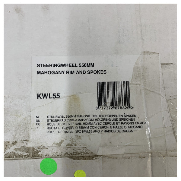 Vetus KWL55 Volante com aro e jante em mogno 550 mm incluindo capa 
