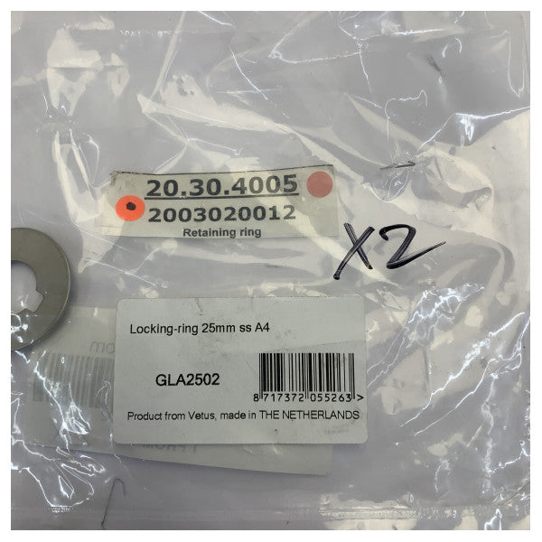 Vetus GLA2502 Retaining ring 25mm stainless steel A4
