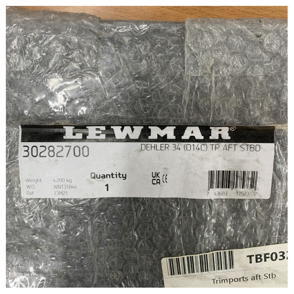 Lewmar Dehler 34 styrbord akterruta i glas - lucka - ventilports-kit - 30282700 