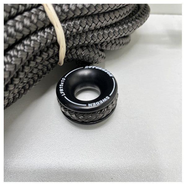 حبل بحري أسود-رمادي من لانسلين 1551A3346Y - حبل بحري متين ومقاوم للمياه المالحة مع حلقة من الألومنيوم