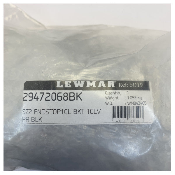 Lewmar Size 2 Endstop 1 Control Bracket with Cleat - Pair Black - 29472068BK