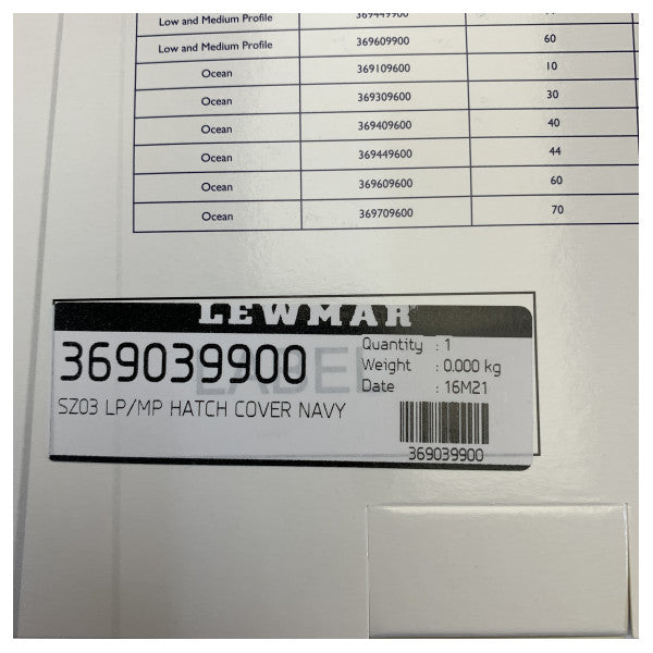 Lewmar Size 03 Copertura del boccaporto a profilo basso e medio Navy - 369039900 