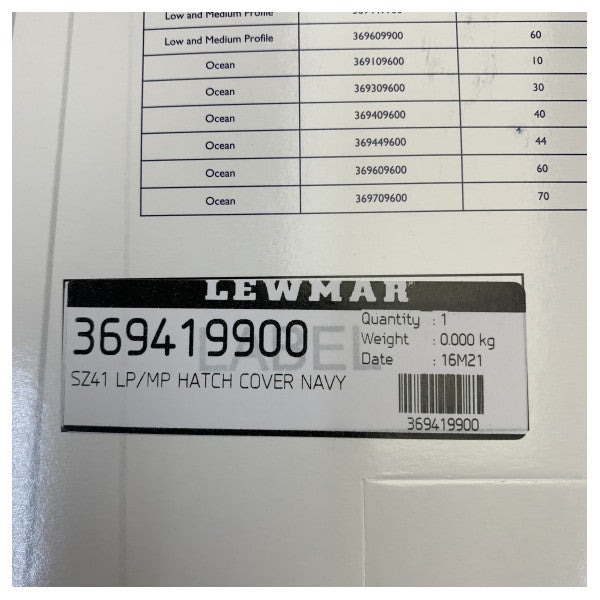 Lewmar Size 41 Low- and Medium-Profile Hatch Cover Navy - 369419900 