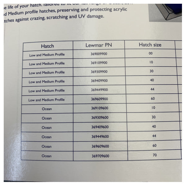 Lewmar Size 50 Hatch Cover Navy for Low and Medium Profile Hatches - 369509900