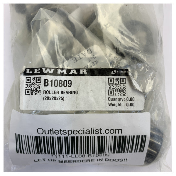 Lewmar B10809 Rolamento de roletes 20x28x25mm 