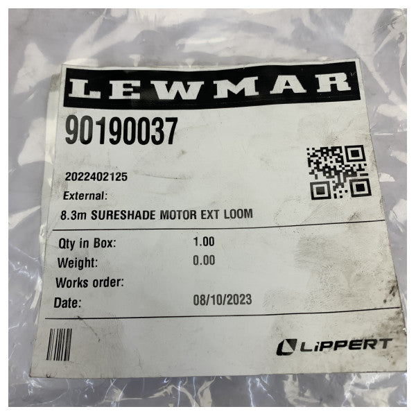 Lewmar 90190037 SureShade Motor Extension Loom 8.3M