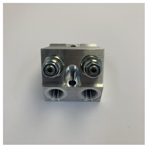 Lewmar B17046 Dual Counterbalance-ventil 10:1 inline hydraulisk manifold 210 bar 