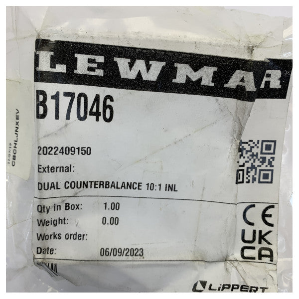 Lewmar B17046 Dual Counterbalance-ventil 10:1 inline hydraulisk manifold 210 bar 