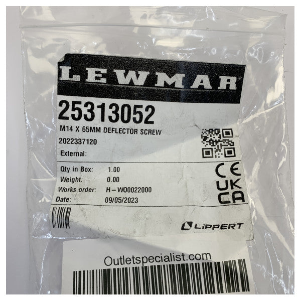Lewmar 25313052 M14 x 65mm Deflector Screw 