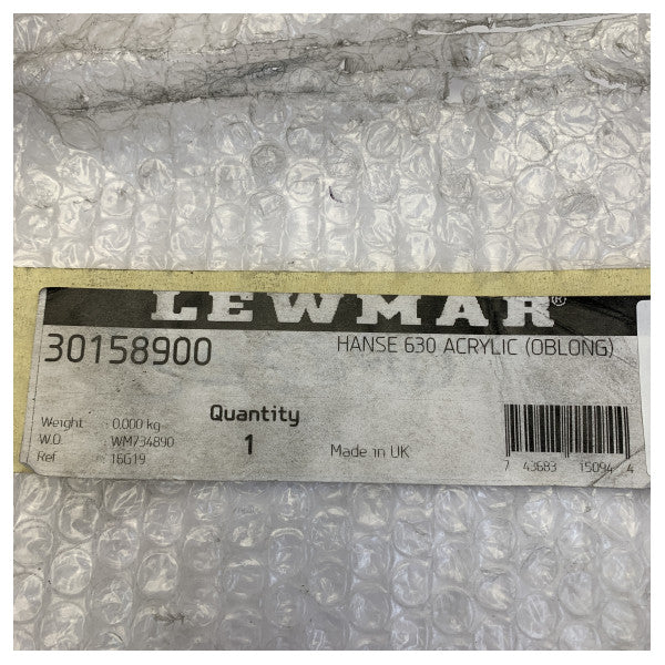 Lewmar Hanse 630 Replacement Acrylic Hatch Window Panel - Oblong - 30158900 