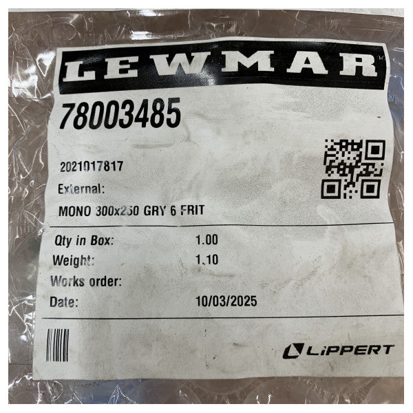 Lewmar 78003485 DNR Mono Festes Bullauge aus Glas 300x250mm Gry FRIT 