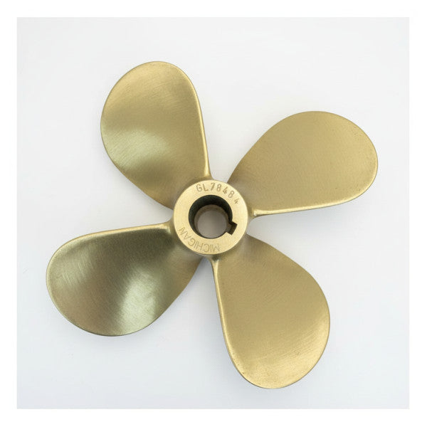 Michigan Propellers 4-Blatt Messingpropeller GL469 17x12 LH 30mm - 850117 