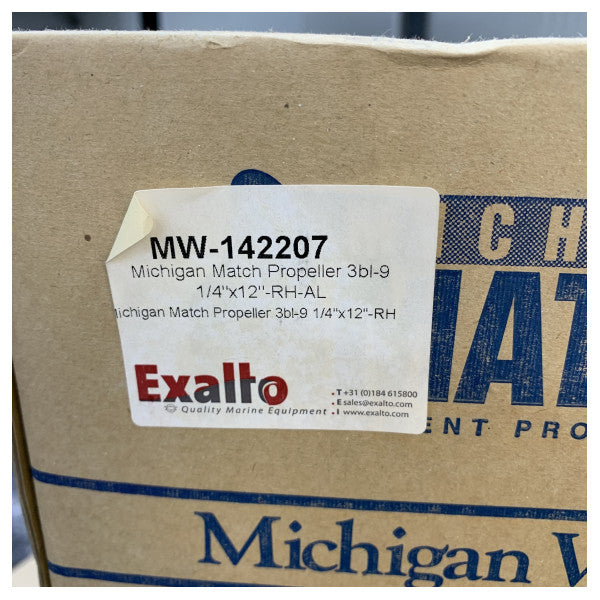 Hélice de alumínio para barco Michigan Match 3 pás 9 1/4x12 RH - 142207 