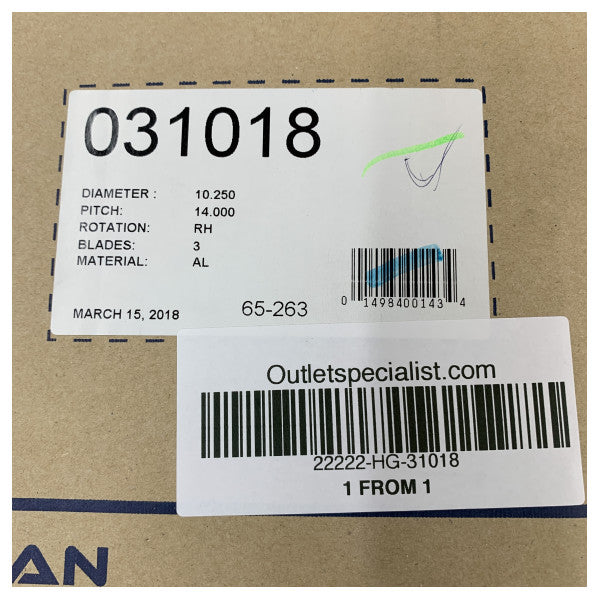 Hélice de Alumínio Michigan Match de 3 Pás 10 1/4 x 14 RH - 31018 