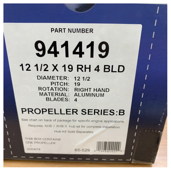 Michigan Vortex 4-blads aluminiumpropell 12 1/2 x 19 RH - 941419 