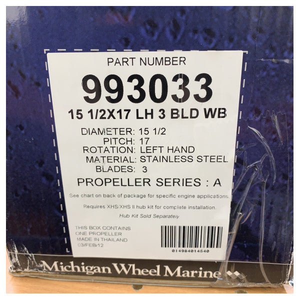 Michigan Apollo 3 Bıçaklı Paslanmaz Çelik Pervane 15.5 x 17 LH XHS - 993033 