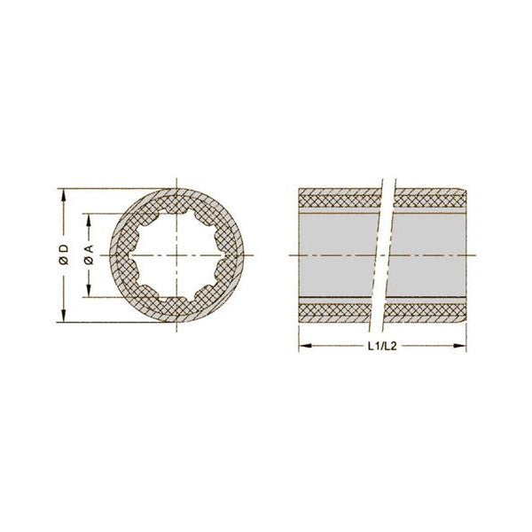 Michigan AquaLube محمل مطاطي من النحاس 1in x 1-3/8in x 4in - AIB100B 
