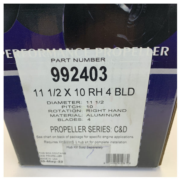 Michigan Vortex 4 Kanatlı Alüminyum Pervane 11 1/2 x 10 RH - 992403 