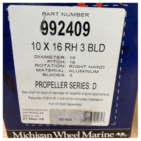 Michigan Vortex 3-Blade Aluminium Propeller 10 x 16 RH - 992409 