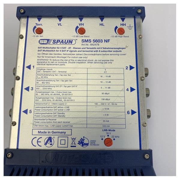 Spaun SMS-5603-NF Satellite Multiswitch Distribution System 