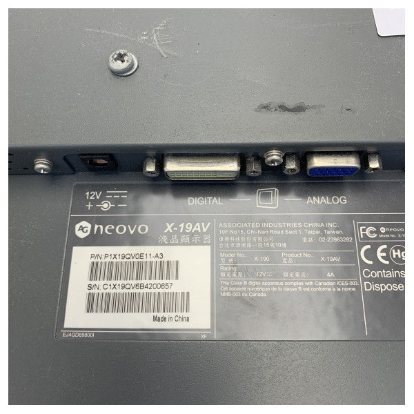 Neovo X-19AV 19-tommers marinedisplay-monitor - brugt 