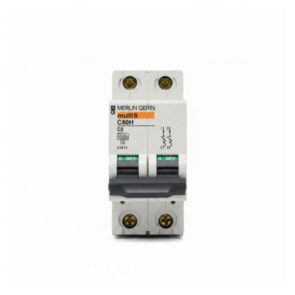 Merlin Gerin Multi 9 C60H C2 Leitungsschutzschalter MCB 10kA 2A - Gebraucht 
