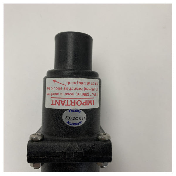 Whale Marine Siyah Hat İçi Çekvalf 38mm - Pompa ve Hortum Sistemleri için Dayanıklı Geri Dönüşsüz Valf