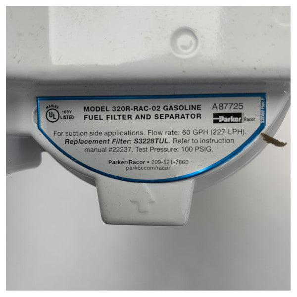 Parker Racor 320R-RAC-02 Filtre à carburant marin et séparateur d'eau pour moteurs in-bord et hors-bord