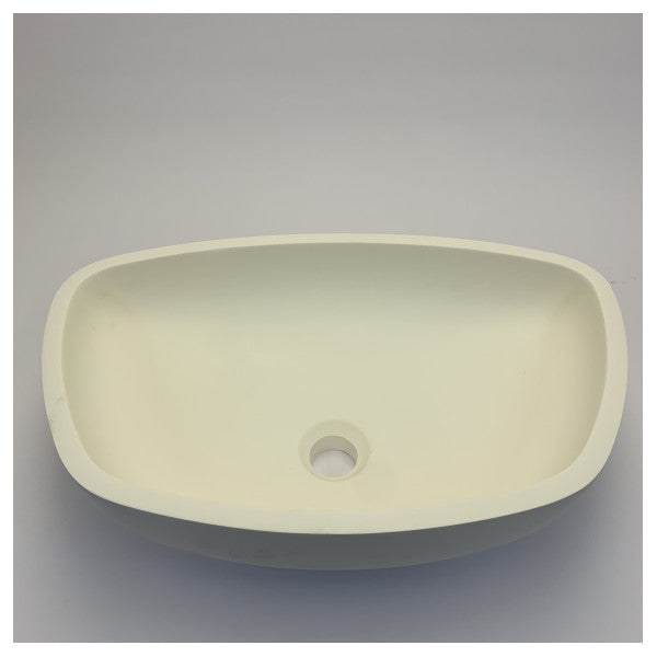 Lavabo de baño Glass Design Square de superficie, nuevo Quad Bianco mate 