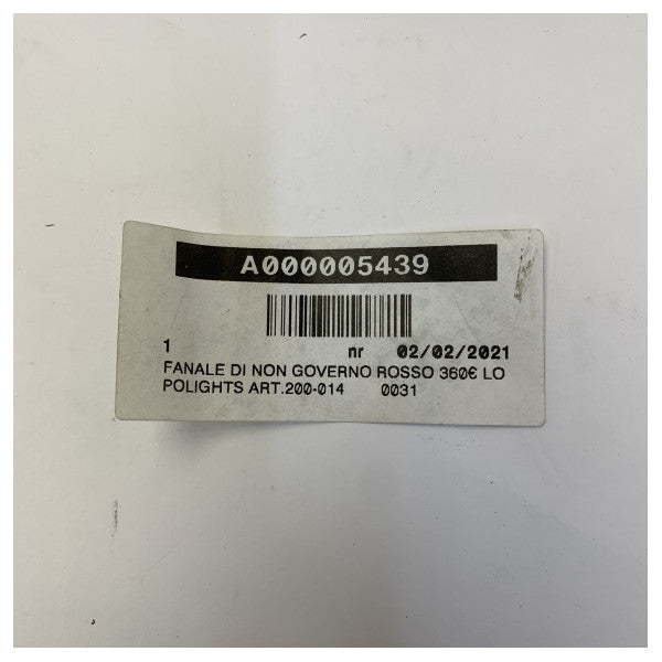 Lopolight 200-014 LED-navigointivalo 2 nm 360° punainen 