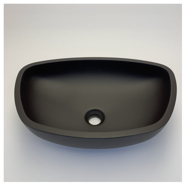 Glass Design Square Surface Mount Badeværelsesvask New Quad PO33 Moka Opaco 