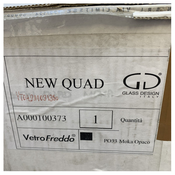 Glass Design Square Surface Mount Badeværelsesvask New Quad PO33 Moka Opaco 