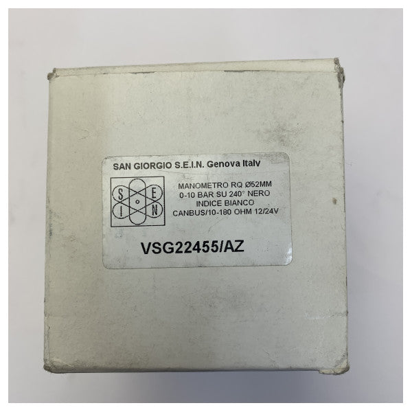 San Giorgio Sein Marine Oil Pressure Gauge 52mm 0-10 Bar - SGS-DIAM-52 