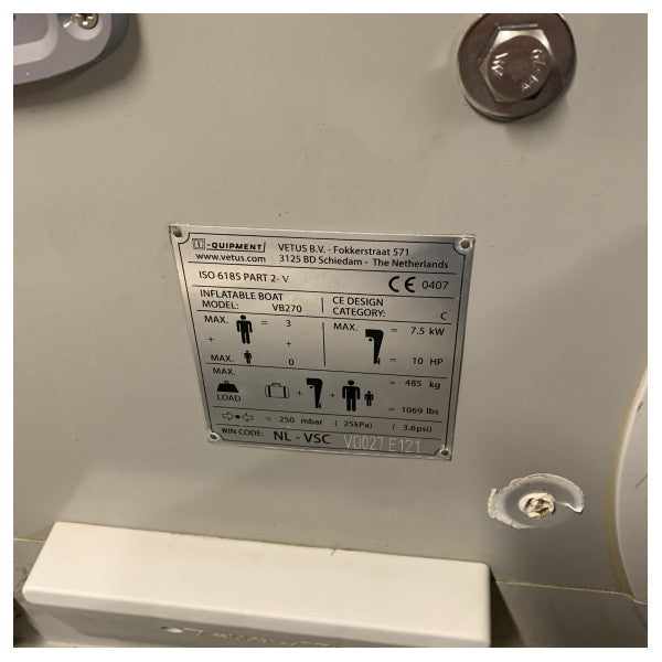 Жовтий V VB270 2.7 М надувний гумовий човен для 7 осіб 