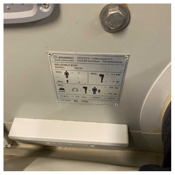 Gul V VB230 2.3M oppustelig jolle | gummibåd til 4 personer 