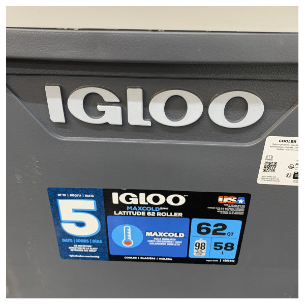 Igloo Maxcold Latitude 62 Roller Cooler 58L mobile Marine-Kühlbox mit Rädern 