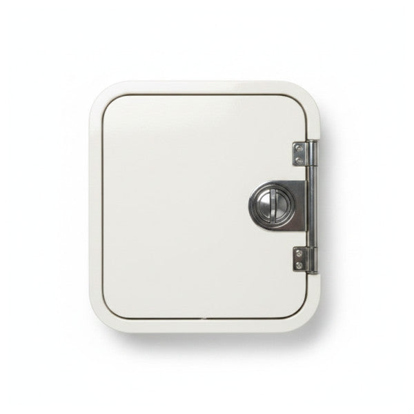 Portello di accesso marino Ferretti in acciaio inox rivestito bianco - 123 x 103 cm 