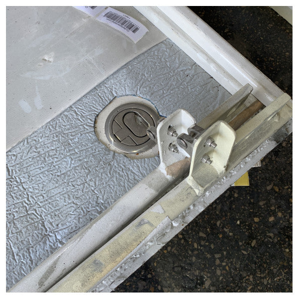 Portello di accesso marino Ferretti in acciaio inox rivestito bianco - 123 x 103 cm 