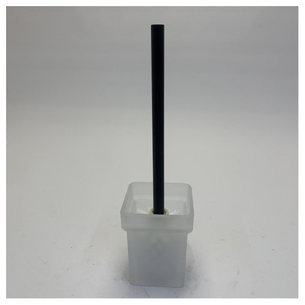 Meir S3301.0070 Brosse de toilette carrée et support noir mat 