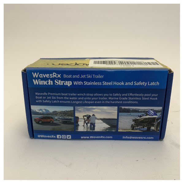 WavesRx WRX2x12BWS Boat & Jet Ski Tie-Down Strap - 2inchx12inch Marine Hardware