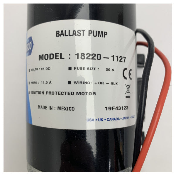 Jabsco 18220-112 12V Marine Ballast Pump for Wakeboard and Ski Boats