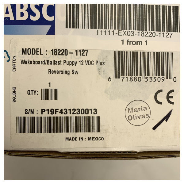 Jabsco 18220-112 12V Marine Ballast Pump for Wakeboard and Ski Boats