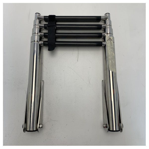Teleskopisk rustfritt stål Svømmetrapp 4 trinn svart 112 cm - 185495