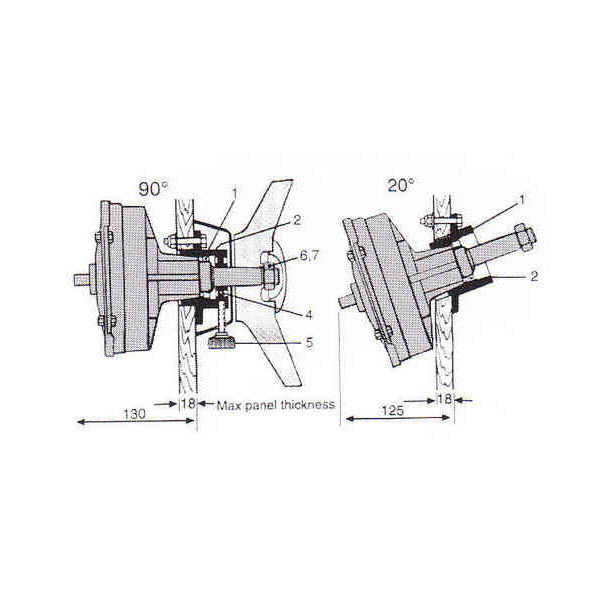 Teleflex 90Deg F8711 Kit de montage pour TX F - 187001