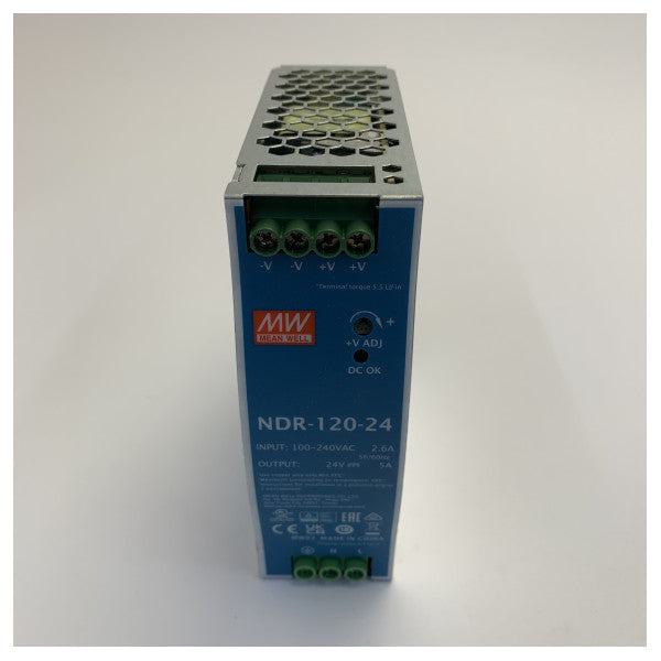MEAN WELL NDR-120-24 DIN-skinne-strømforsyning 24V 5A 120W - marinekvalitets PSU 
