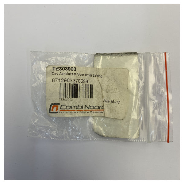 CAV TE303903 Jeu de raccords de compression marine pour conduites de carburant et hydrauliques de 8 mm 