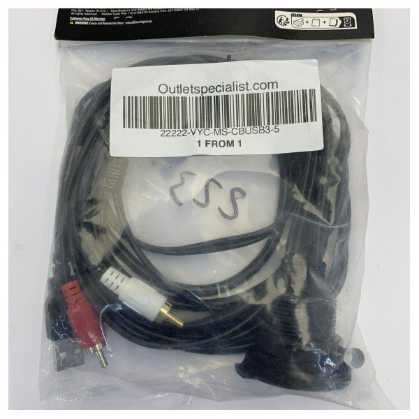 Fusion MS-CBUSB3.5 Marine USB & 3.5mm AUX indbygningskabel - MS-CBUSB3-5 